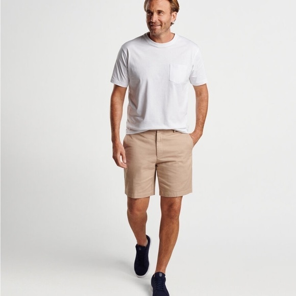 Peter Millar Washed Twill Tan Shorts - Picture 1 of 8